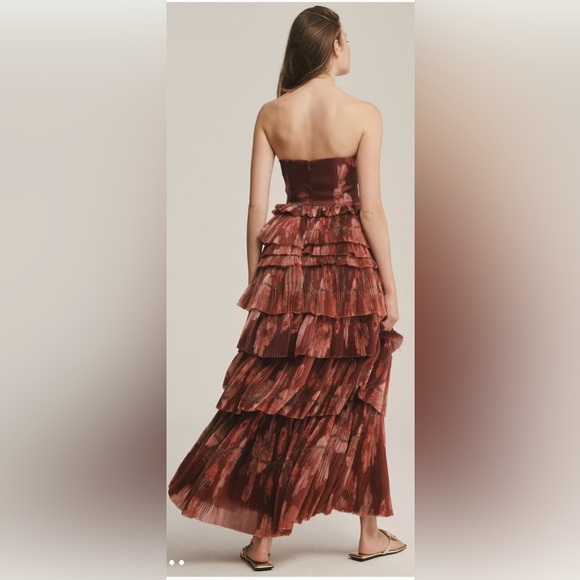 Anthropologie Hutch Nalina Strapless Floral Tiered Tulle Maxi Dress NWOT - Picture 11 of 16